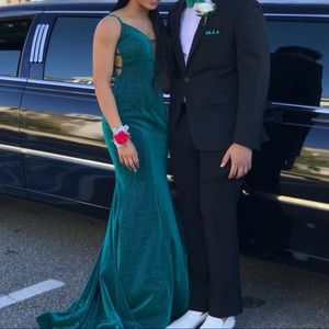 Prom Dress Emerald/Turquoise Green Glitter